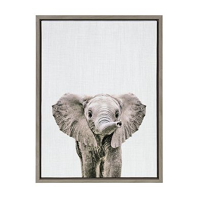 Sylvie Baby Elephant Framed Canvas Wall Art by Simon Te of Tai Prints