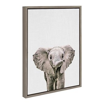 Sylvie Baby Elephant Framed Canvas Wall Art by Simon Te of Tai Prints