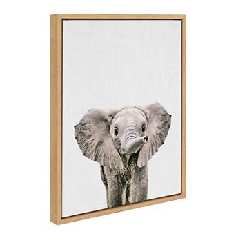 Sylvie Baby Elephant Framed Canvas Wall Art by Simon Te of Tai Prints