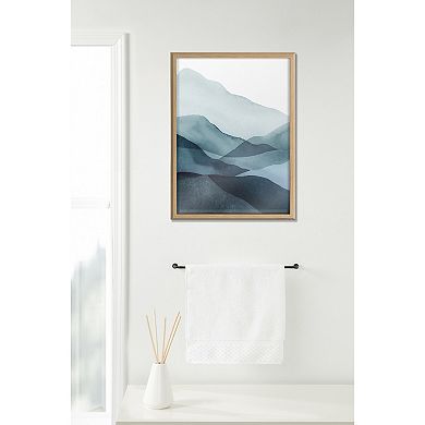 Blake Blue Mountain Range Framed Printed Glass by Amy Lighthall
