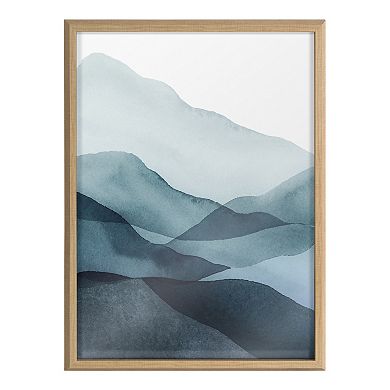 Blake Blue Mountain Range Framed Printed Glass by Amy Lighthall