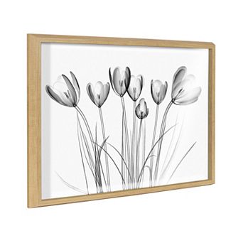 Blake Crocus X Ray Floral BW Framed Printed Art by The Creative Bunch Studio