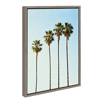 Sylvie Four Palm Trees Framed Canvas by Simon Te of Tai Prints