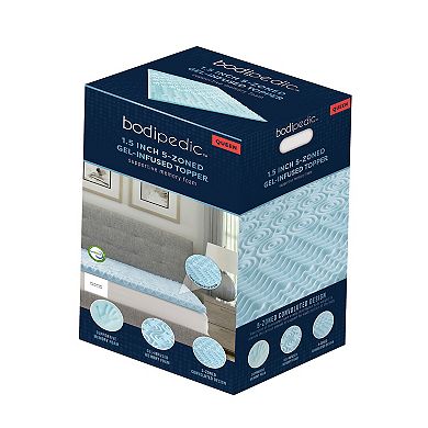 BodiPedic 1.5-Inch 5-Zone Gel-Infused Mattress Topper