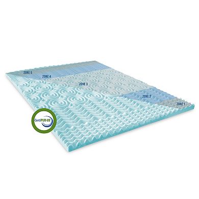 BodiPedic 1.5-Inch 5-Zone Gel-Infused Mattress Topper