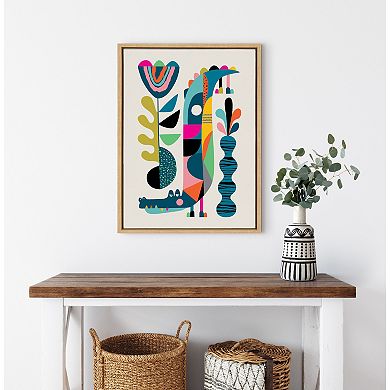 Sylvie Crocodile Framed Canvas by Rachel Lee of My Dream Wall