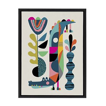 Sylvie Crocodile Framed Canvas by Rachel Lee of My Dream Wall