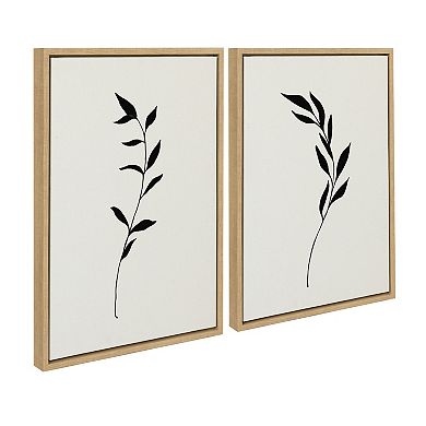Sylvie Minimalist Botanical Framed Canvas Art Set by The Creative Bunch Studio