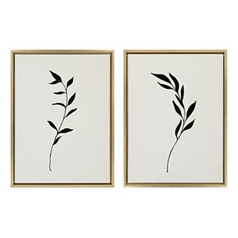Sylvie Minimalist Botanical Framed Canvas Art Set by The Creative Bunch Studio