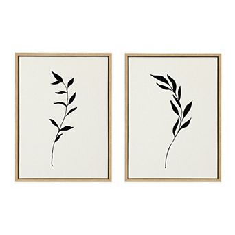 Sylvie Minimalist Botanical Framed Canvas Art Set by The Creative Bunch Studio