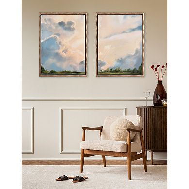 Sylvie Beaded Clouds Framed Canvas Art Set by Mary Sparrow