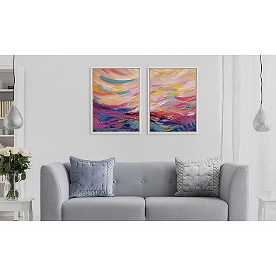Sylvie Brush Strokes 90 Framed Canvas Set by Jessi Raulet of Ettavee