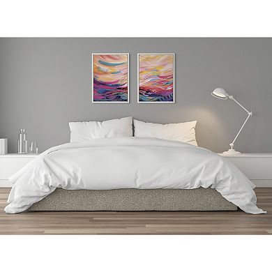 Sylvie Brush Strokes 90 Framed Canvas Set by Jessi Raulet of Ettavee