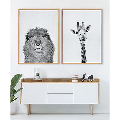 Sylvie Giraffe Framed Canvas by Simon Te of Tai Prints