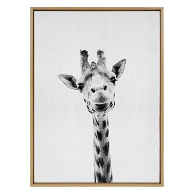 Sylvie Giraffe Framed Canvas by Simon Te of Tai Prints