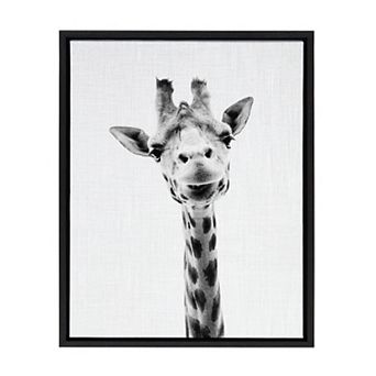 Sylvie Giraffe Framed Canvas by Simon Te of Tai Prints