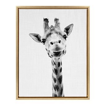 Sylvie Giraffe Framed Canvas by Simon Te of Tai Prints