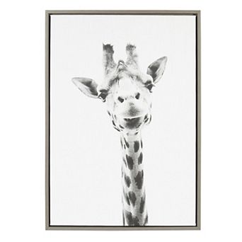 Sylvie Giraffe Framed Canvas by Simon Te of Tai Prints