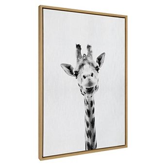 Sylvie Giraffe Framed Canvas by Simon Te of Tai Prints