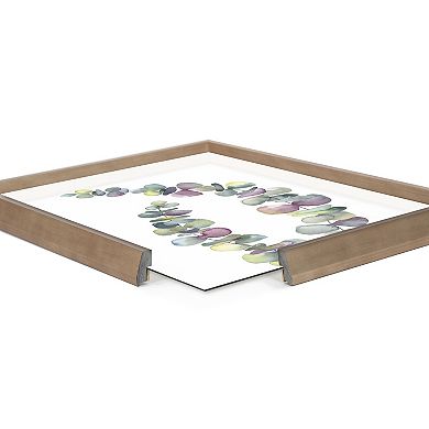 Blake Eucalyptus 2 Branches Framed Printed Glass by Emily Marie Watercolors