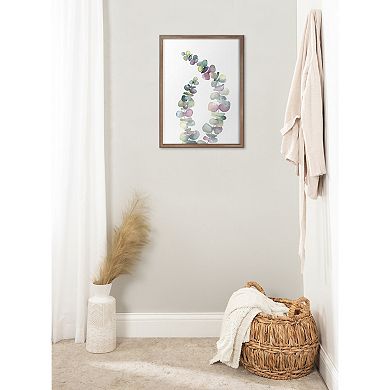 Blake Eucalyptus 2 Branches Framed Printed Glass by Emily Marie Watercolors