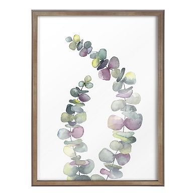 Blake Eucalyptus 2 Branches Framed Printed Glass by Emily Marie Watercolors
