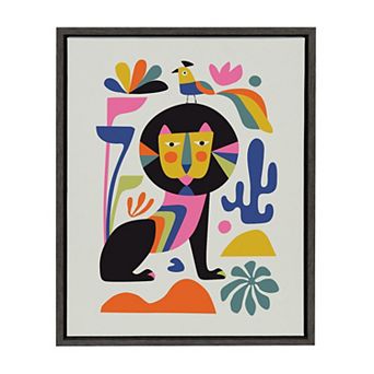 Sylvie Black Lion Framed Canvas By Rachel Lee of My Dream Wall