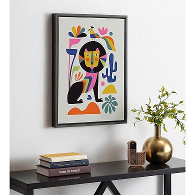 Sylvie Black Lion Framed Canvas By Rachel Lee of My Dream Wall