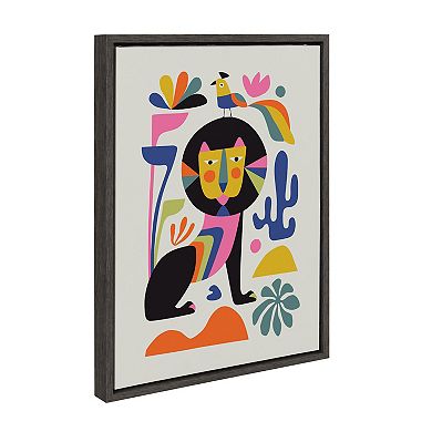 Sylvie Black Lion Framed Canvas By Rachel Lee of My Dream Wall