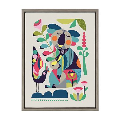 Sylvie Mid Century Modern Koala Framed Canvas by Rachel Lee of My Dream Wall
