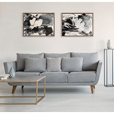 Sylvie Painted Flow III and IV Framed Canvas Art Set by Amy Lighthall