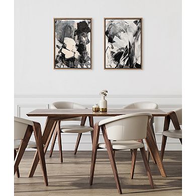 Sylvie Painted Flow III and IV Framed Canvas Art Set by Amy Lighthall