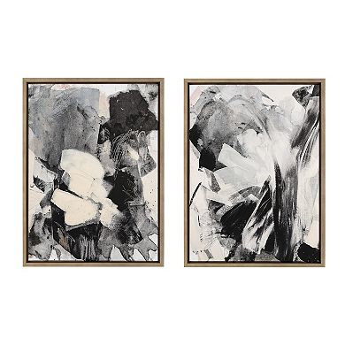 Sylvie Painted Flow III and IV Framed Canvas Art Set by Amy Lighthall