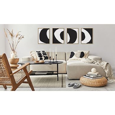 Sylvie Minimal Modern Organic Abstraction Framed Canvas Art Set by The Creative Bunch Studio