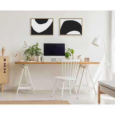 Sylvie Minimal Modern Organic Abstraction Framed Canvas Art Set by The Creative Bunch Studio