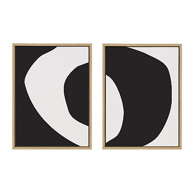 Sylvie Minimal Modern Organic Abstraction Framed Canvas Art Set by The Creative Bunch Studio