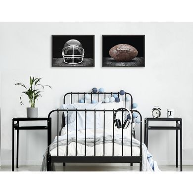 Sylvie Vintage Football Helmet Framed Canvas Art Set by Saint and Sailor Studios