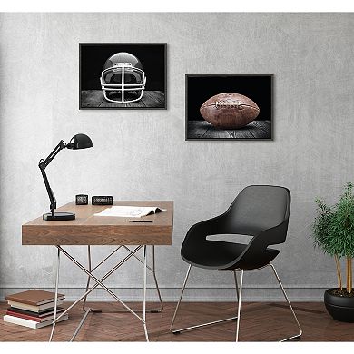 Sylvie Vintage Football Helmet Framed Canvas Art Set by Saint and Sailor Studios