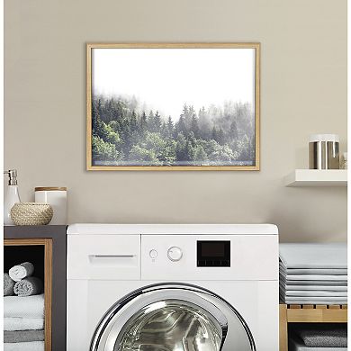 Blake Lush Green Forest on a Foggy Day Framed Printed Glass by The Creative Bunch Studio