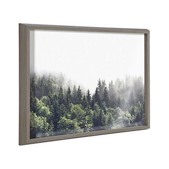 Blake Lush Green Forest on a Foggy Day Framed Printed Glass by The Creative Bunch Studio