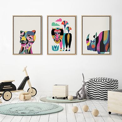 Sylvie Mid Century Modern Tiger Framed Canvas by Rachel Lee of My Dream Wall