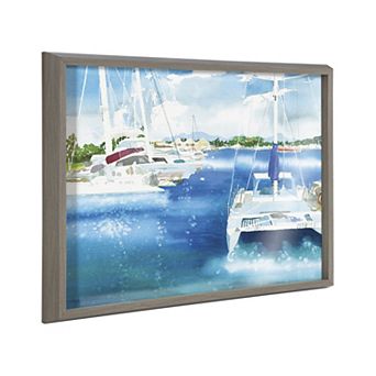Blake Summer is for Sailing Framed Printed Glass by Janet Meinke-Lau