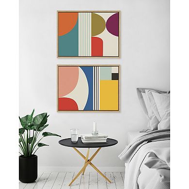 Sylvie Mid Century Modern Patterns Framed Canvas Set by Rachel Lee of My Dream Wall