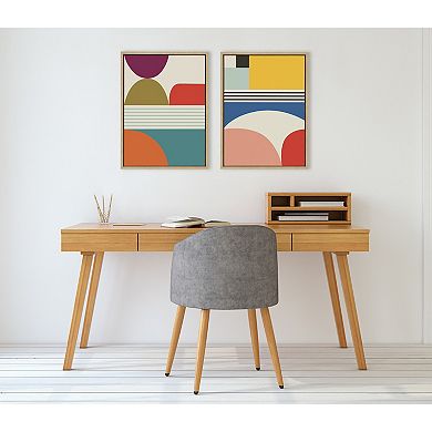 Sylvie Mid Century Modern Patterns Framed Canvas Set by Rachel Lee of My Dream Wall