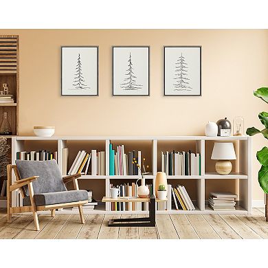 Sylvie Minimalist Evergreen Trees Framed Canvas Set by The Creative Bunch Studio