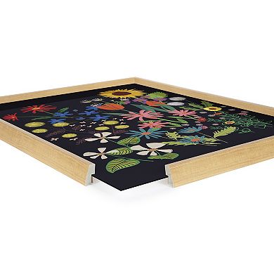 Blake Dark Flora Framed Printed Glass by Hannah Beisang