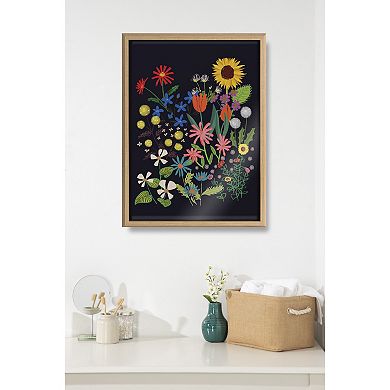Blake Dark Flora Framed Printed Glass by Hannah Beisang