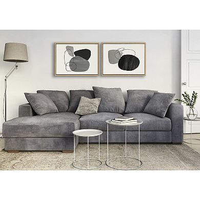 Sylvie 863 Abstract Rocks and 864 On The Rocks Framed Canvas Set by Teju Reval of SnazzyHues