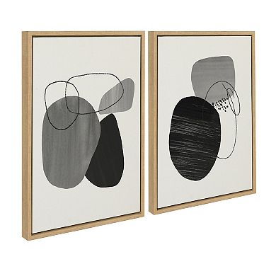 Sylvie 863 Abstract Rocks and 864 On The Rocks Framed Canvas Set by Teju Reval of SnazzyHues