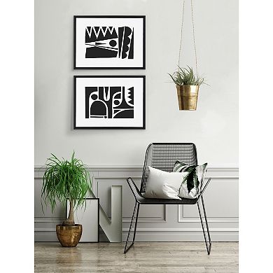 Sylvie Geometric Framed Canvas Set by Statement Goods